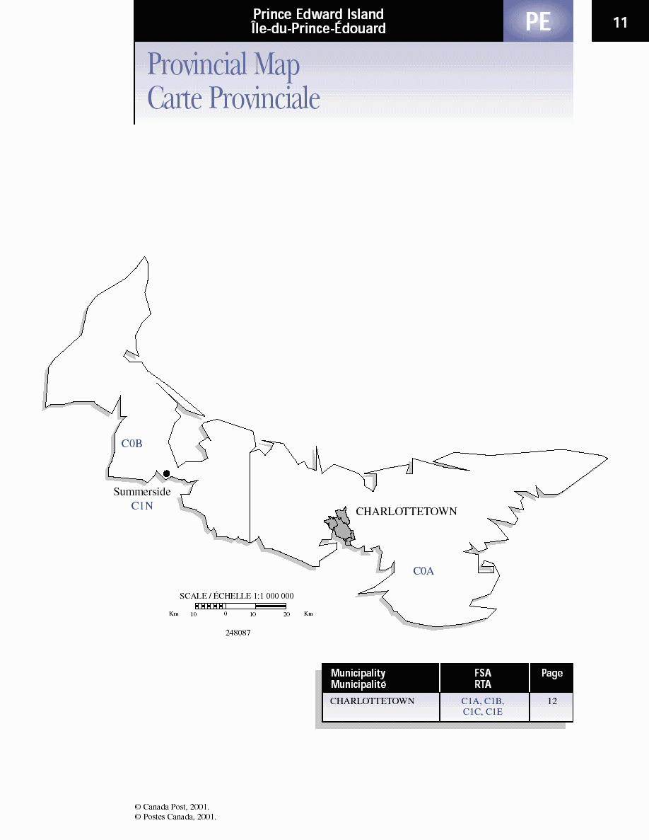 Prince Edward Island Postal Codes