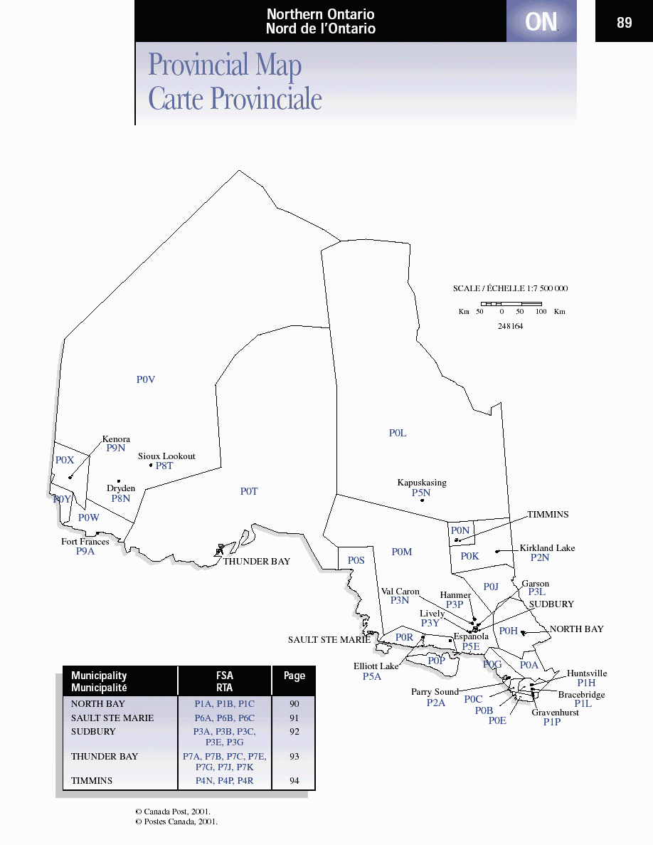 Ontario Zip Code Map 4889