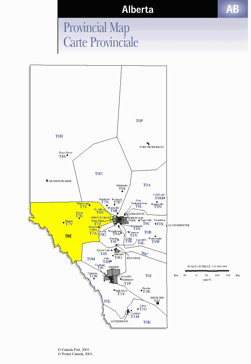 Alberta Postal Codes