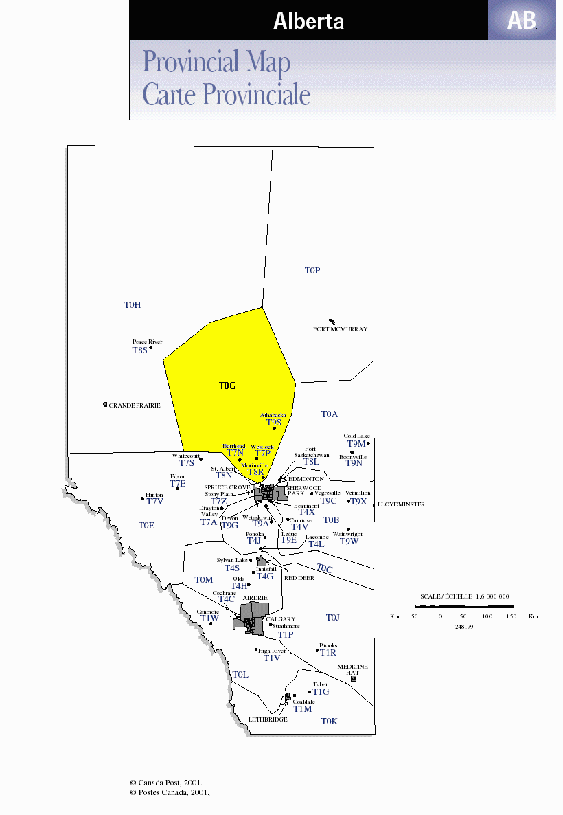 Alberta Postal Codes