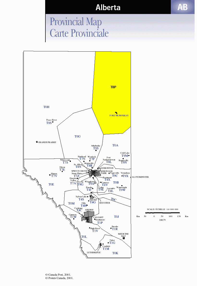 Alberta Postal Codes